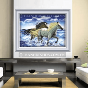 Tranh đính đá hạt tròn cao cấp - Tật trì nhi lai - TD021 (Kích thước 58cm x 45cm)