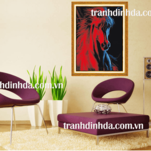 Tranh đính đá hạt tròn cao cấp - Băng dữ hỏa - TD022 (Kích thước 48cm x 60cm)