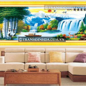 Tranh đính đá hạt tròn cao cấp - Tài nguyên đồi dào giang sơn như họa TD033