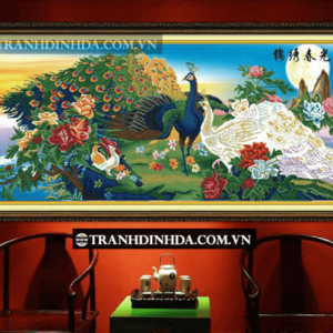Tranh đính đá hạt tròn cao cấp - Cẩm tú xuân quang - TD047 (Kích thước 140cm x 61cm)