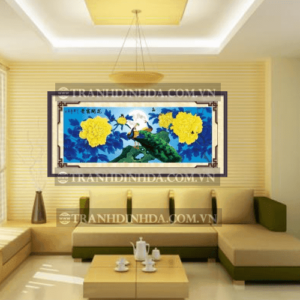 Tranh đính đá hạt tròn cao cấp - Uyên ương TD054 (Kích thước 158cm x 64cm)