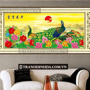 Tranh đính đá hạt tròn cao cấp - Phú quý mãn đường - TD055