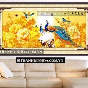 Tranh đính đá hạt tròn cao cấp - Hoàng kim TD059 (Kích thước 166cm x 80cm)