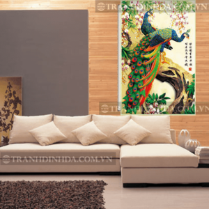 Tranh đính đá hàn quốc hạt tròn cao cấp - Phú quý TD074 (Kích thước 64cm x 100cm)