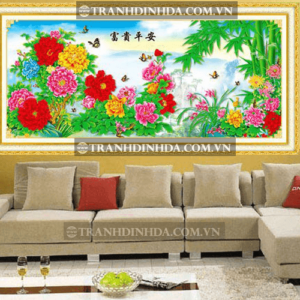 Tranh đính đá hàn quốc hạt tròn cao cấp - Phú quý bình an TD084 (Kích thước 120cm x 56cm)