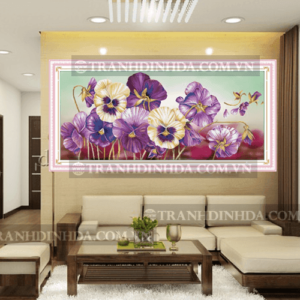 Tranh đính đá hàn quốc hạt tròn cao cấp - Mộng hoan hồ điệp - TD093 (Kích thước 112cm x 53cm)