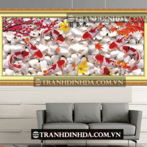 Tranh đính đá hàn quốc hạt tròn cao cấp - Hồng vận - TD101 (Kích thước 162cm x 70cm)