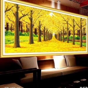 Tranh đính đá - Con đường mùa thu - DF2023 Kích thước 221cm x 85cm