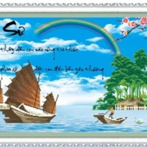 Tranh đính đá Ân Sư - TD1074 (kích thước 75x50cm)