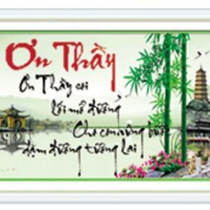 Tranh đính đá Ơn Thầy - TD1079 (kích thước 75x50cm)