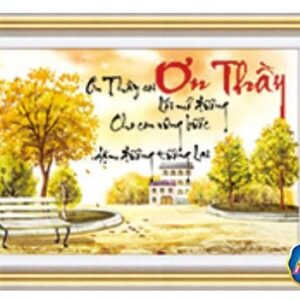 Tranh đính đá Ơn Thầy - TD1079 (kích thước 75x50cm)