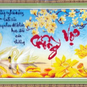 Tranh đính đá thư pháp Vợ Chồng - TD1042 (kích thước 72x50cm)