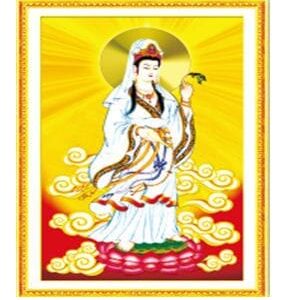 Tranh đính đá thư pháp Quan Thế Âm Bồ Tát - TD2016 (kích thước 81x50cm)