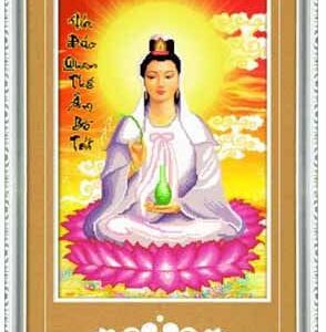 Tranh đính đá Quan Thế Âm Bồ Tát - TDF003 (kích thước 53x75cm)