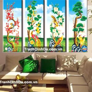Tranh đính đá cao cấp - tdf195 - Phú quý bốn mùa