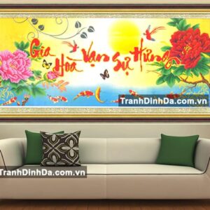 Tranh đính đá cao cấp - tdf108 - Gia Hòa Vạn Sự Hưng