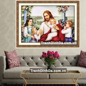 Tranh đính đá cao cấp thiên chúa - TDF2613 - Gia đình thánh gia