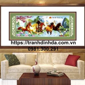 Tranh đính đá cao cấp mã đáo thành công TDF261 (kích thước 150cm x 65cm)