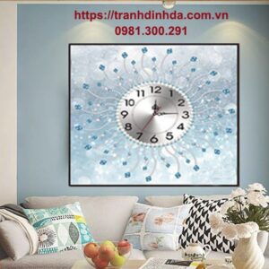 Tranh đính đá cao cấp đồng hồ TDF2754 ( Kích thước 60cm x 60cm)