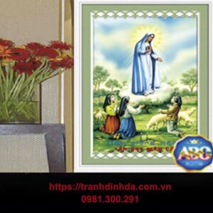 Tranh đính đá cao cấp Đức Mẹ ban ơn TDF360 (kích thước 60cm x 90cm)