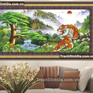 Tranh đính đá cao cấp mãnh hổ tdf2095 (kích thước 165cm x 80cm)