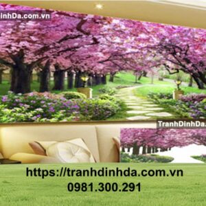 Tranh đính đá cao cấp con đường tình yêu TDF8003 (kích thước 200cm x 95cm)