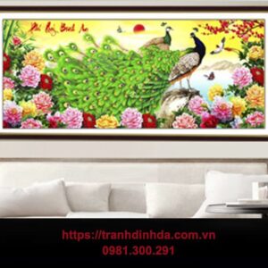 Tranh đính đá cao cấp Phú quý bình an TDF315 (kích thước 115cm x 50cm)