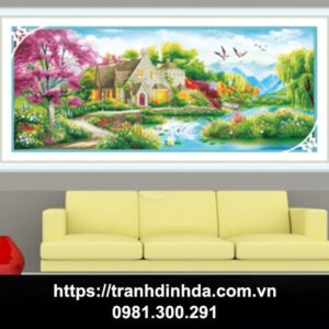 Tranh đính đa cao cấp Tổ ấm hạnh phúc TDF2672 (kích thước 175cm x 75cm)