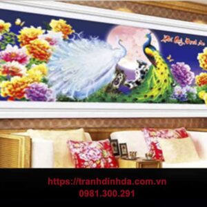 Tranh đính đá cao cấp Phú quý bình an TDF344 ( Kích thước 188cm x 80cm)