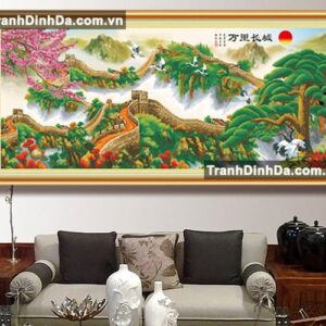 Tranh đính đá vạn lý trường thành ( kích thước 200cm x 85cm)
