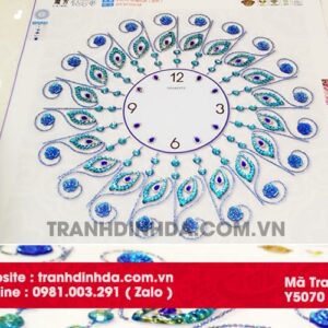 Tranh đính đá đồng hồ Y5070 Kích thước 60cm x 60cm