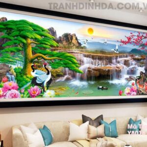 Tranh đính đá cao cấp tiền vào như nước Y8019 Kích thước 150cm*75cm