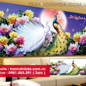 Tranh đính đá phú quý bình an y8080 kích thước 160cm*75cm
