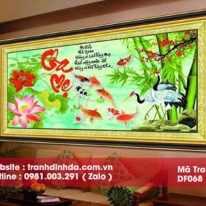 Tranh đính đá cha mẹ thư pháp DF068 kích thước 99cm x 50cm