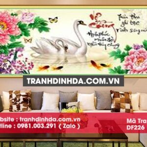 Tranh đính đá thư pháp vợ chồng DF226 kích thước 92cm x 50cm
