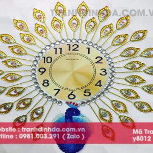 Tranh đính đá cao cấp đồng hồ Y8012 Kích thước 60cm x 60cm