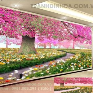 Tranh đính đá cao cấp cây tình yêu Y8023 kích thước 120cm*65cm