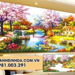 Tranh đính đá tổ ấm hạnh phúc Y8053 Kích thước 220cm x 110cm