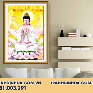 Tranh đính đá phật quan âm DF2569 kích thước 35cm x 50cm