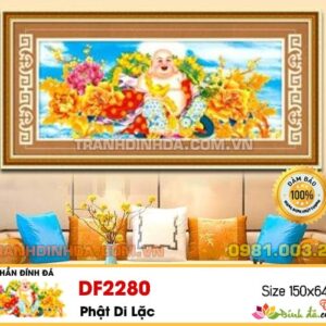 Tranh đính đá cao cấp Phật Di Lặc - DF2280 kích thước 150cm x 64cm