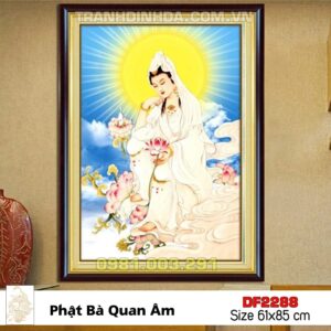 Tranh đính đá cao cấp phật bà quan âm DF2288 Kích thước 61cm x85cm
