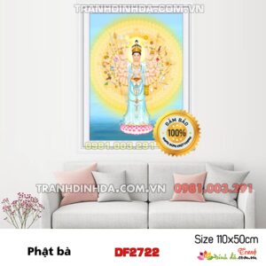 Tranh đính đá cao cấp phật bà DF2722 Kích thước 110cm x 50cm