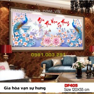 Tranh đính đá cao cấp Gia hòa vạn sự hưng DF405 Kích thước 120cm x 55cm