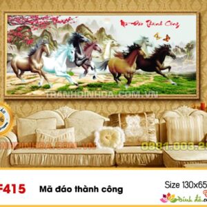 Tranh đính đá cao cấp mã đáo thành công DF415 Kích thước 130cm x 65cm