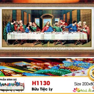 Tranh đính đá hàn quốc cao cấp Thiên chúa bữa tiệc cuối cùng TD1130 Kích thước 200cm x 80cm