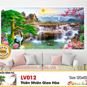 Tranh đính đá cao cấp thiên nhiên giao hòa - LV012 Kích thước 120cm x 65cm