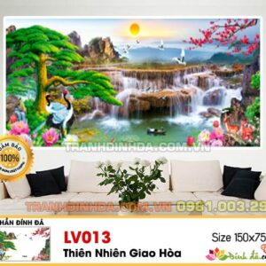 Tranh đính đá cao cấp thiên nhiên giao hòa - LV013 Kích thước 150cm x 75cm