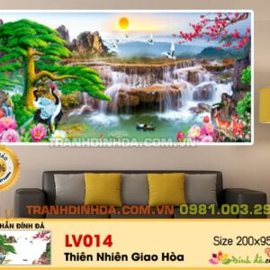Tranh đính đá cao cấp thiên nhiên giao hòa - LV014 Kích thước 200cm x 95cm