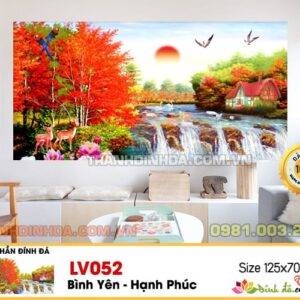 Tranh đính đá cao cấp Bình yên - Hạnh phúc LV052 kích thước 125cm x 70cm