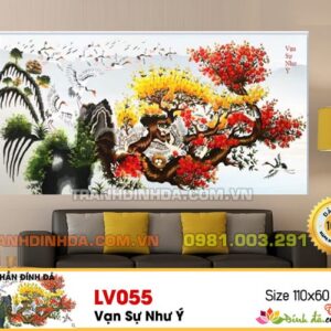 Tranh đính đá cao cấp Lavender Vạn sự như ý LV055 Kích thước 110cm x 60cm
